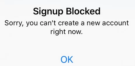 signup blocked