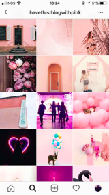 pink dominating color in ig account