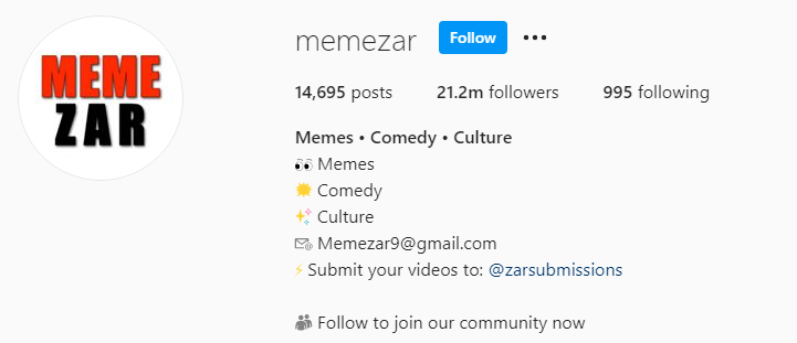 Memezar instagram meme account