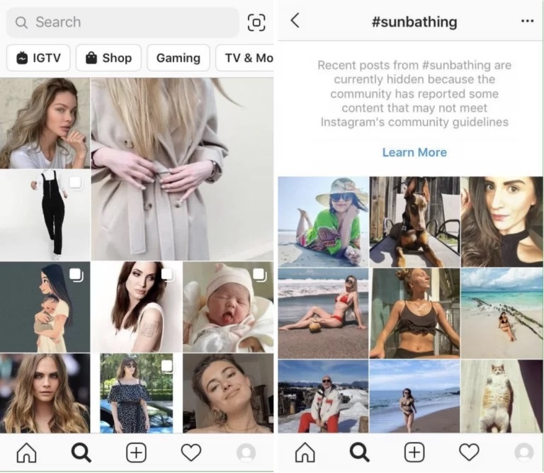 by using an Instagram search 
