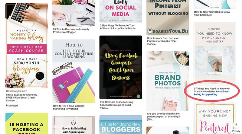 hashtags-on-pinterest-feed screenshot